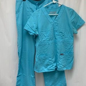 Set of sky blue Greys Anatomy scrubs